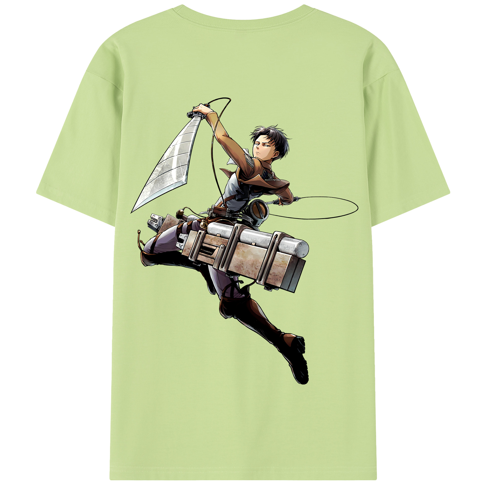 （画像用） 進撃の巨人 リヴァイ·アッカーマン Attack on Titan Levi Ackerman 綿100％半袖Tシャツ（背面プリント）